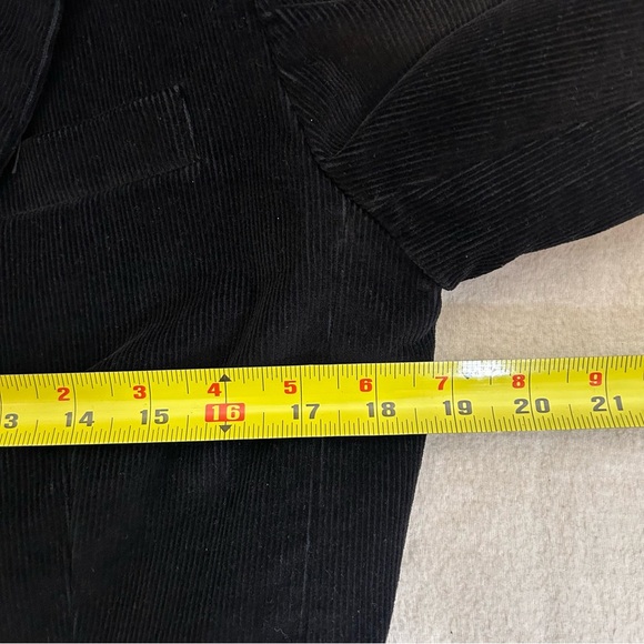 Rafaella Blazer Jacket Women's Corduroy Black w/Shoulder‎ Pads Size 8 - Picture 6 of 8